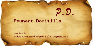 Paunert Domitilla névjegykártya